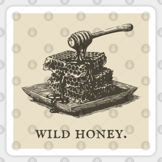 Vintage Wild Honey and Honeycomb Illustration Sticker by TuncGK